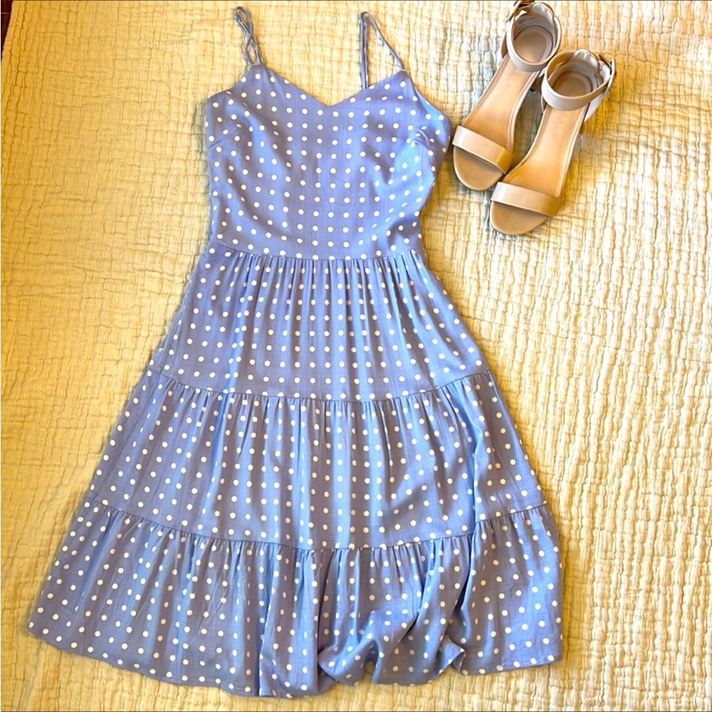 Lavender Blue Polka Dot Dress